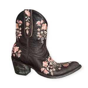 Old Gringo Sora Chocolate Brown Distressed Leather Short‎ Western Boots Size 7.5